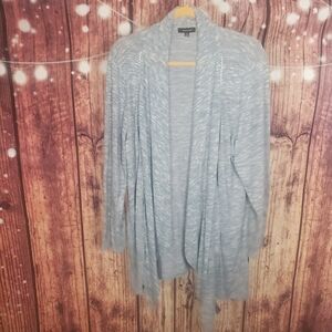 Verve Ami Soft Blue And Gray Draped Cardigan
